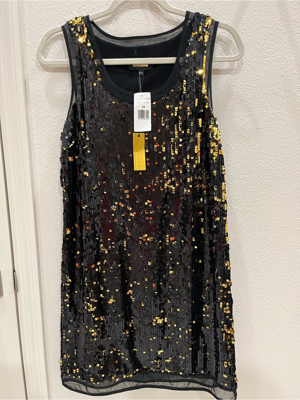 Alexia Admor Gold and Black Sequin mini dress size XS